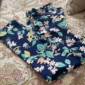 Old Navy Floral Print Navy Pants
